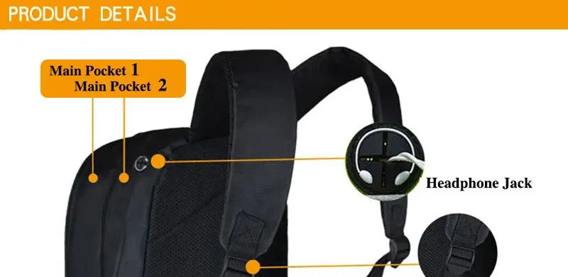 African American Student School Bags Notebook Backpacks 3D Printed Oxford Waterproof Travel Bags