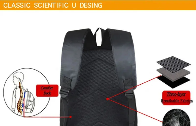 African American Student School Bags Notebook Backpacks 3D Printed Oxford Waterproof Travel Bags