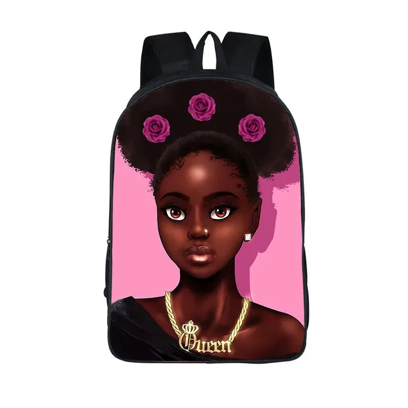 African American Student School Bags Notebook Backpacks 3D Printed Oxford Waterproof Travel Bags