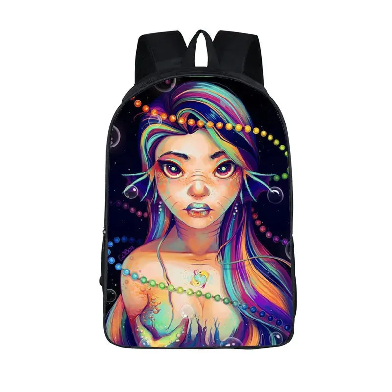 African American Student School Bags Notebook Backpacks 3D Printed Oxford Waterproof Travel Bags