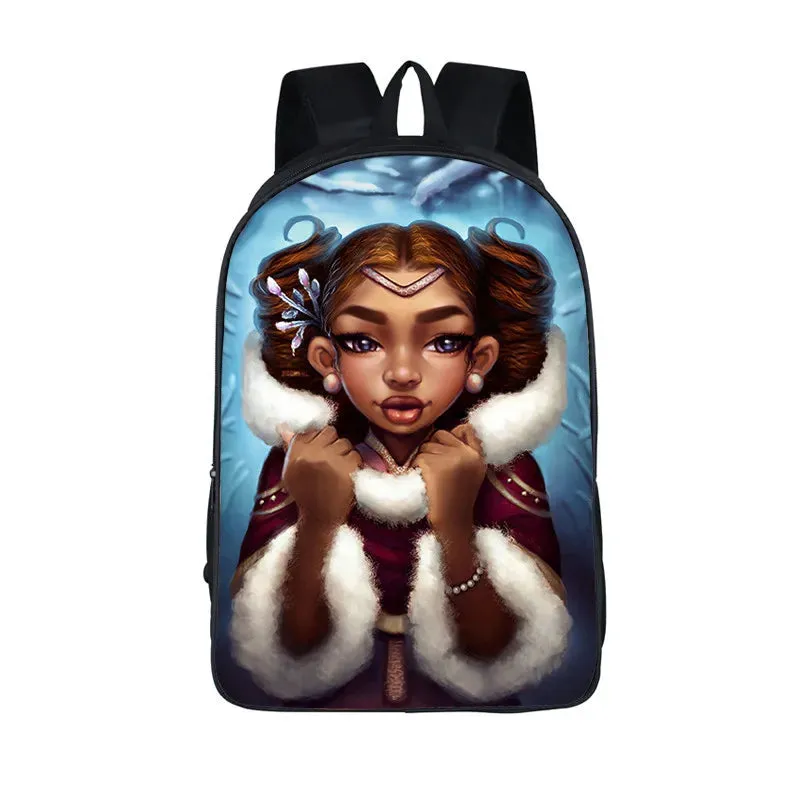 African American Student School Bags Notebook Backpacks 3D Printed Oxford Waterproof Travel Bags
