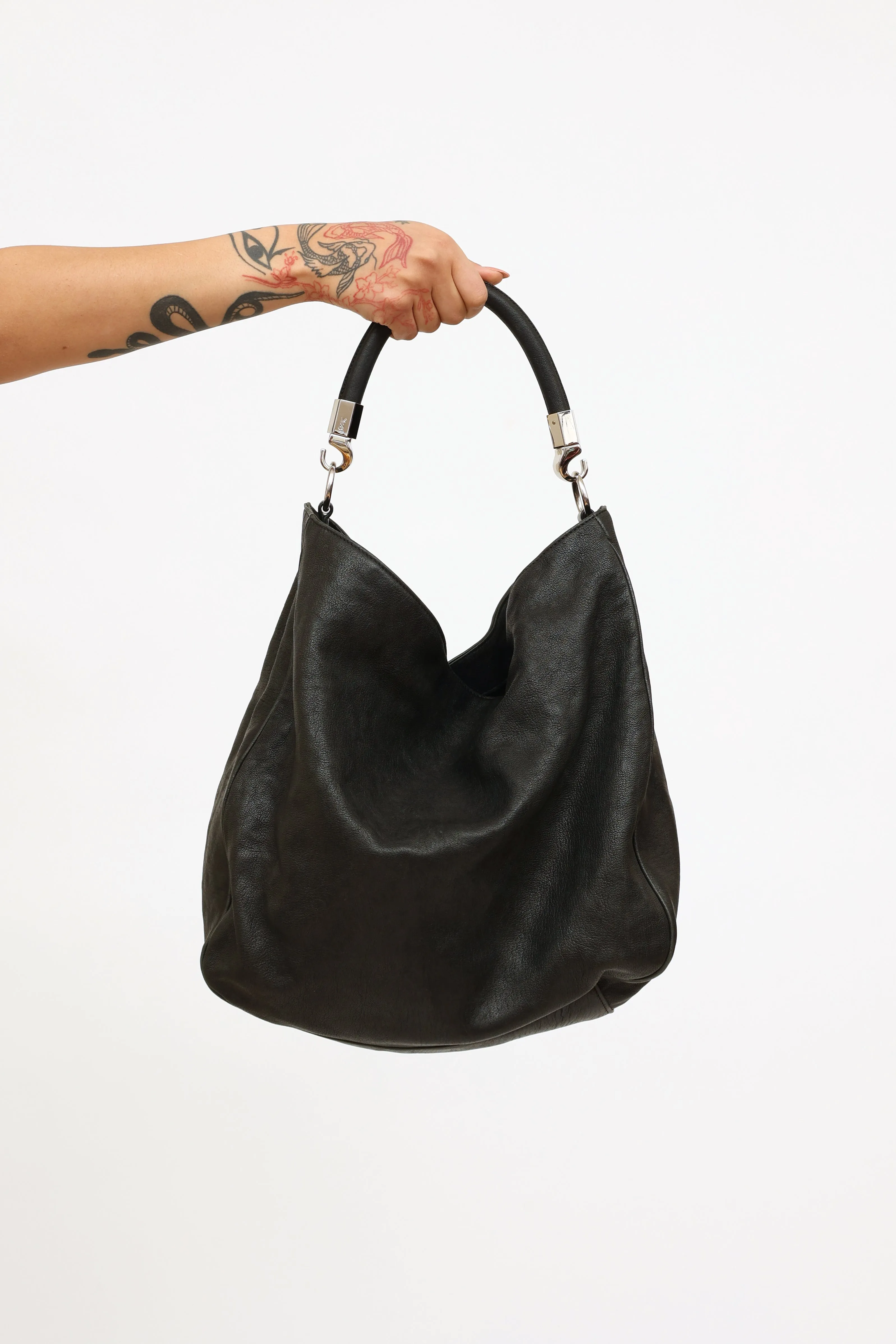 Black Leather Roady Bag
