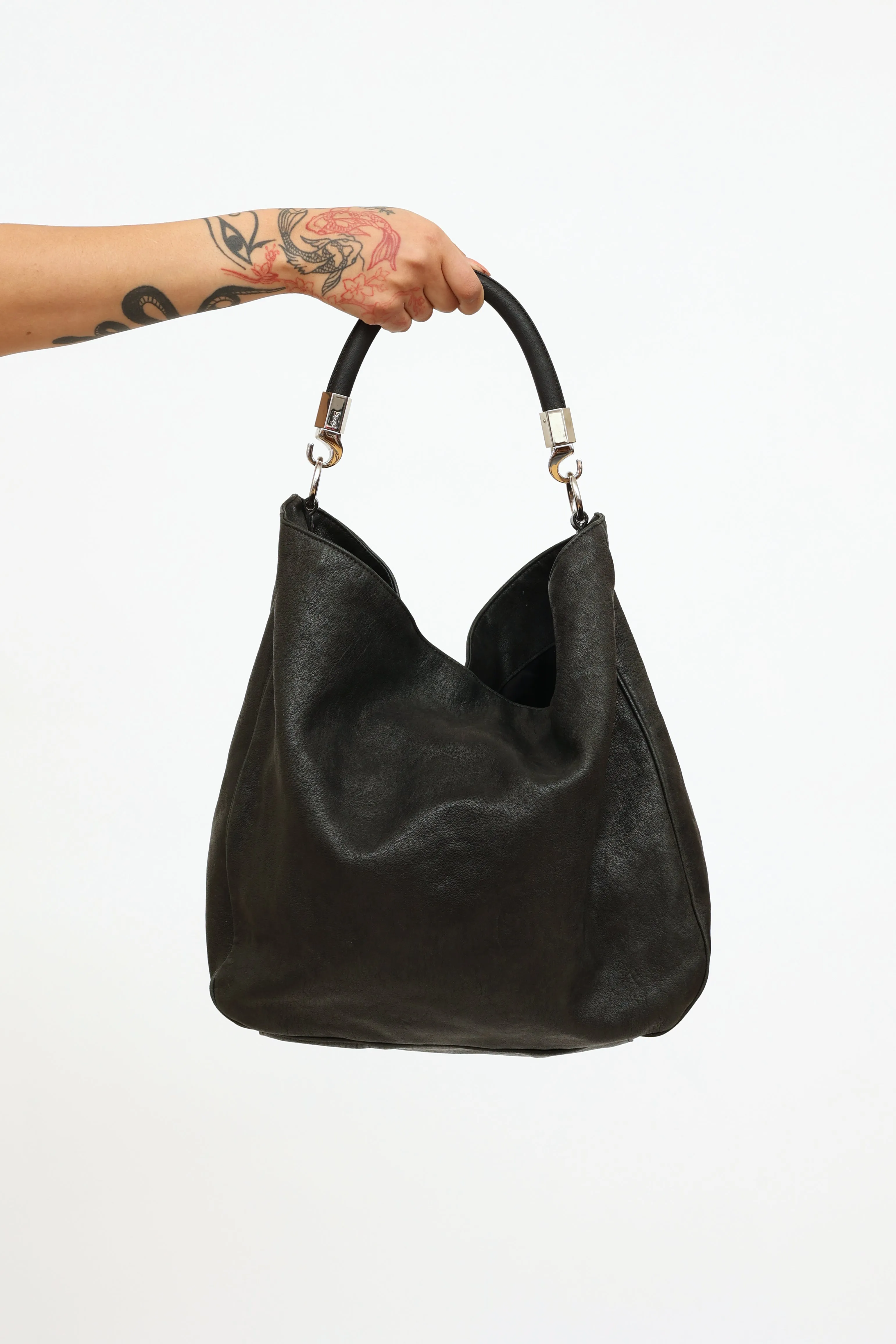 Black Leather Roady Bag
