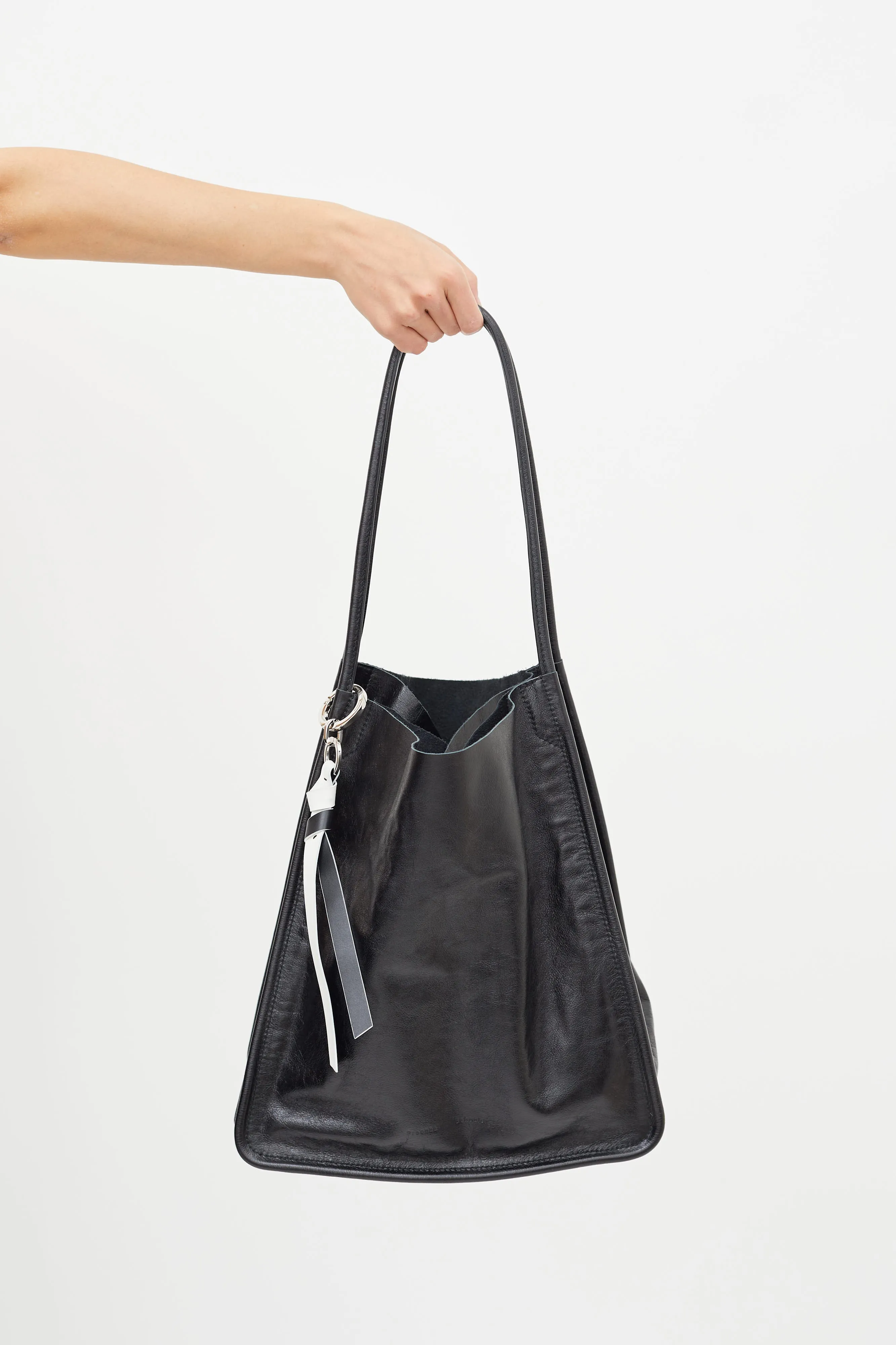 Black Leather XL Tote Bag