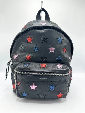 Black Multicolor Leather California City Backpack