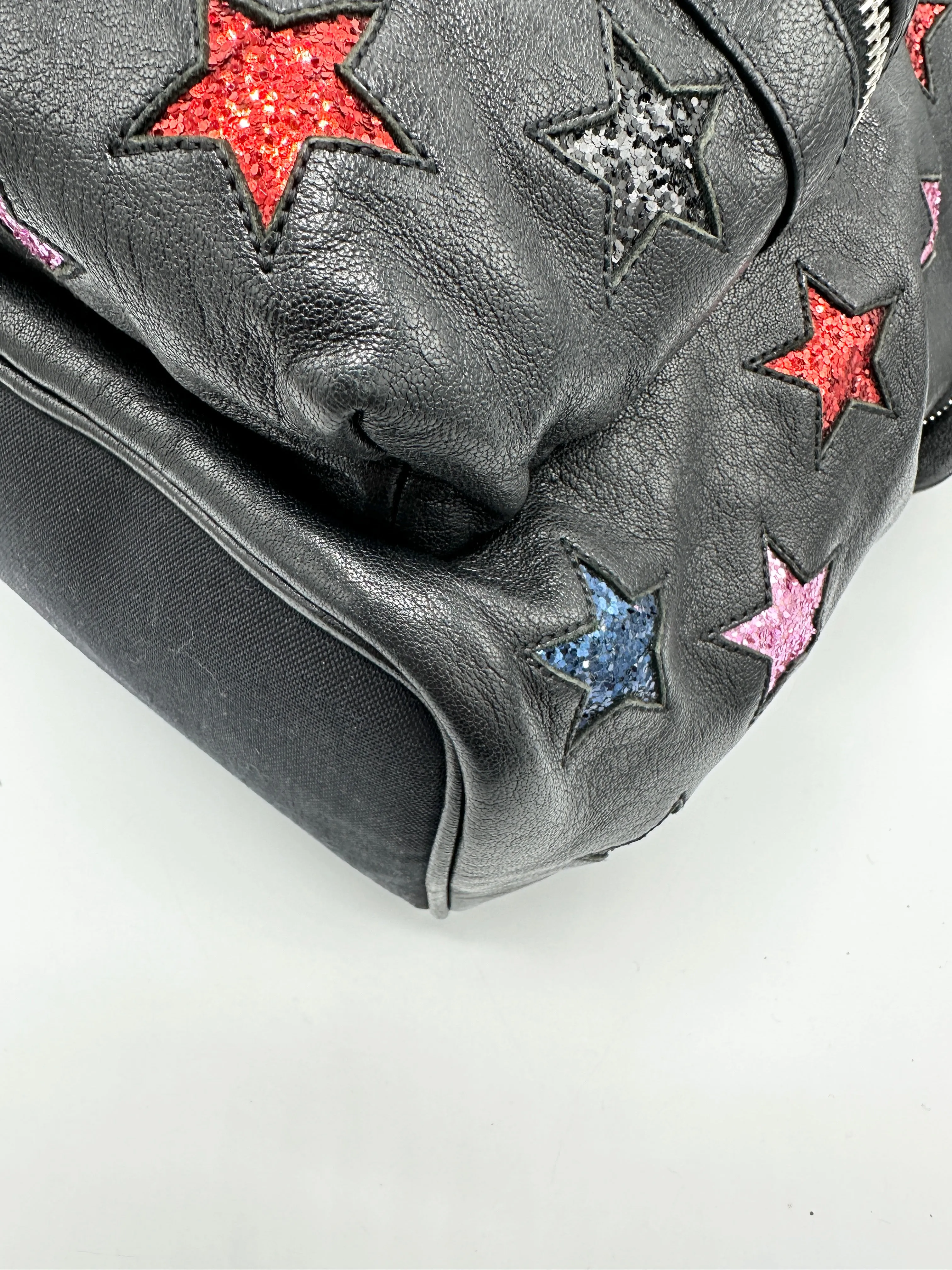 Black Multicolor Leather California City Backpack