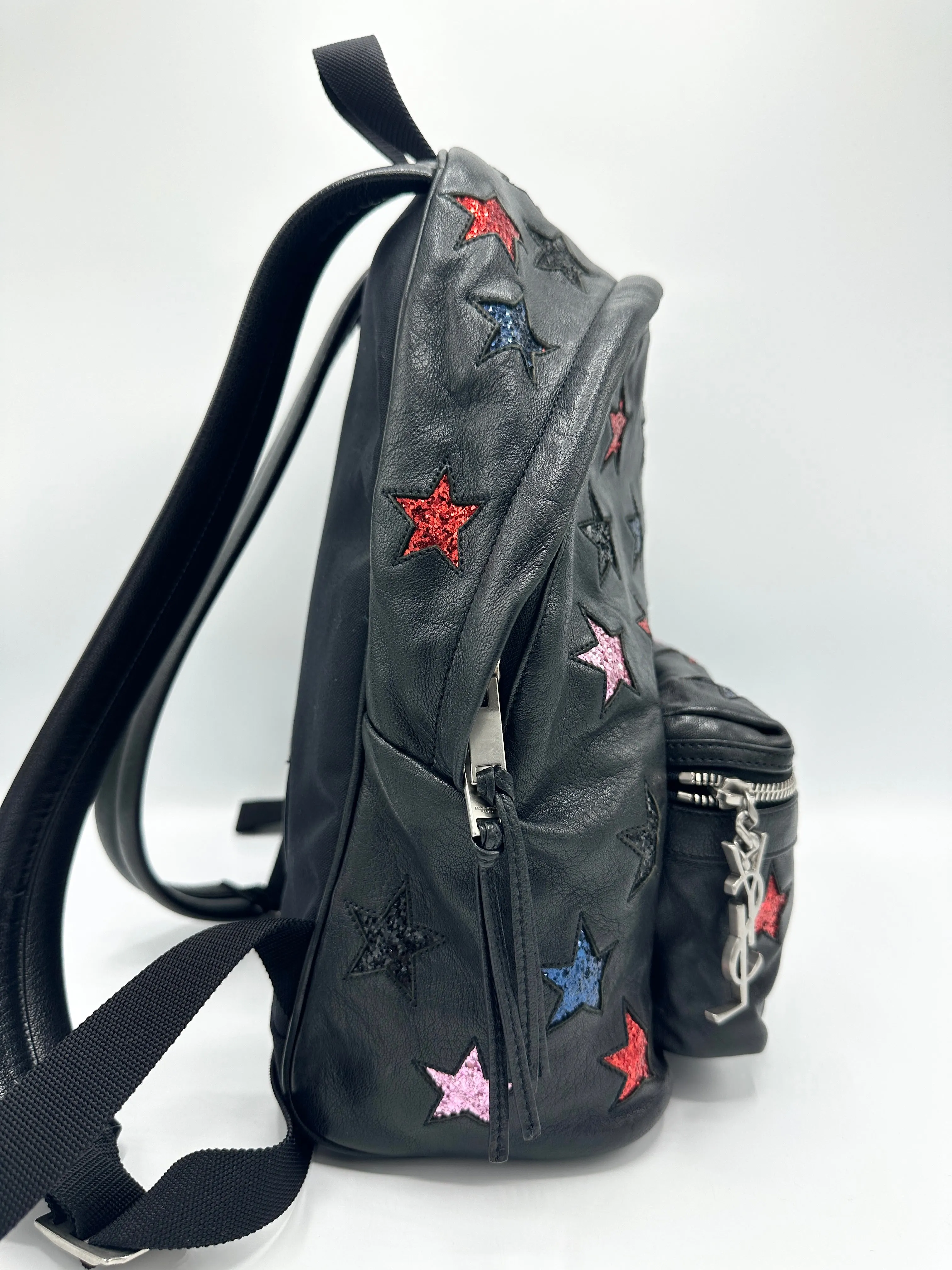 Black Multicolor Leather California City Backpack