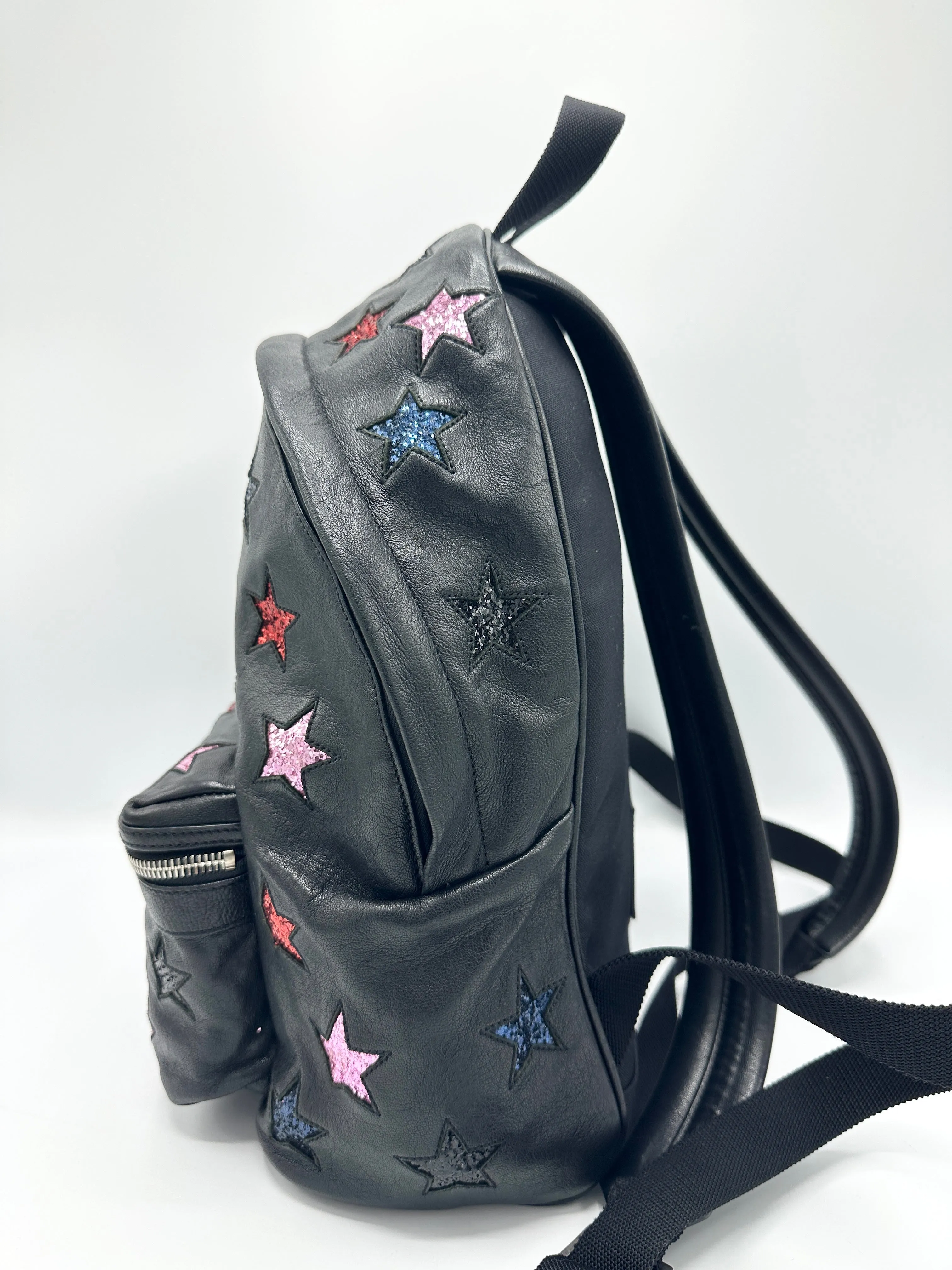 Black Multicolor Leather California City Backpack