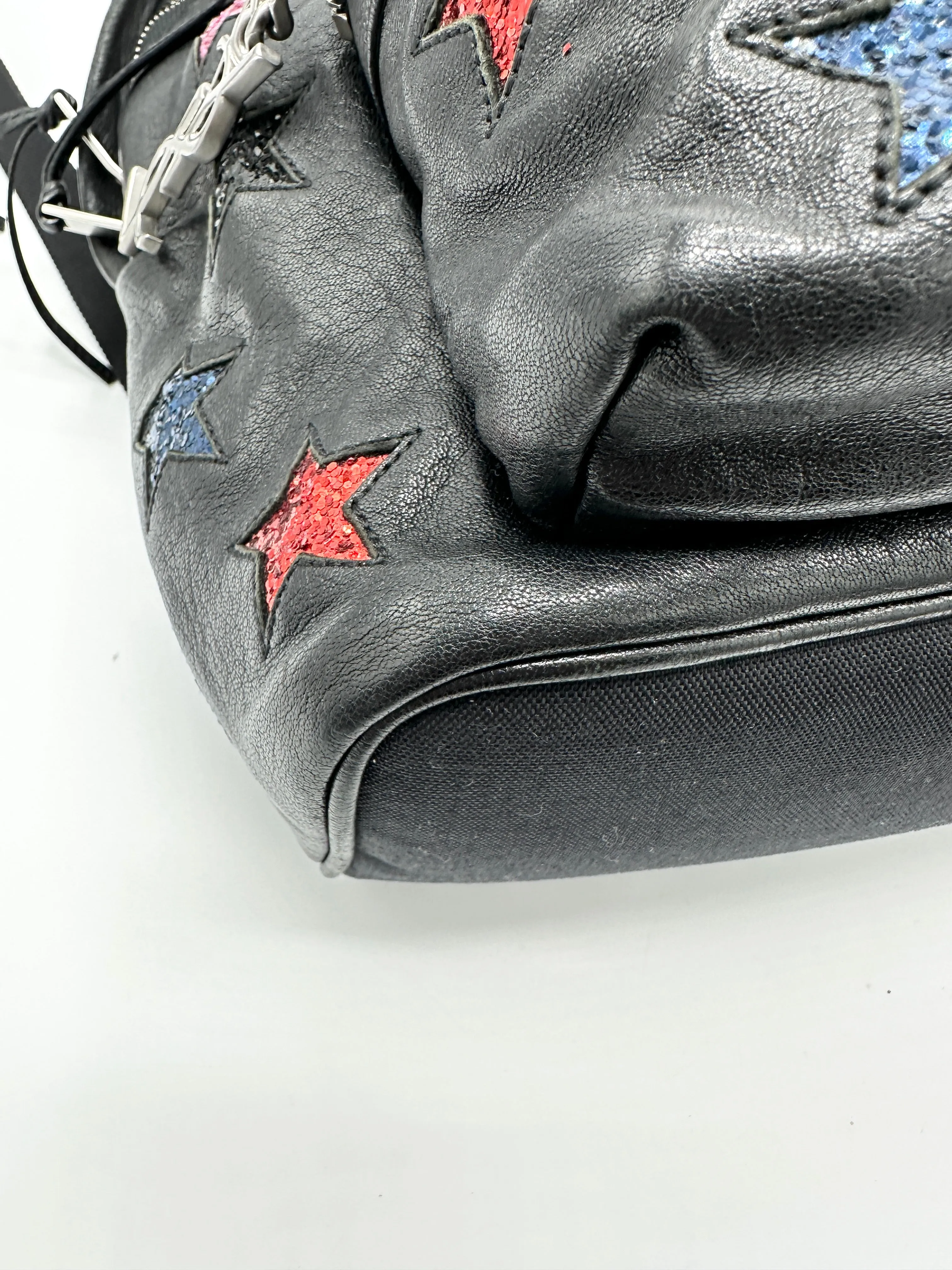 Black Multicolor Leather California City Backpack