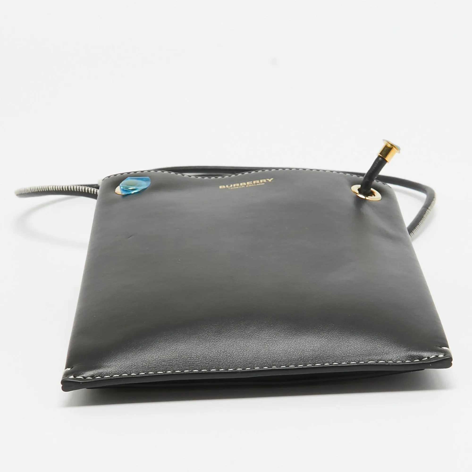 BURBERRY Black Leather Small Rivet Crossbody Bag