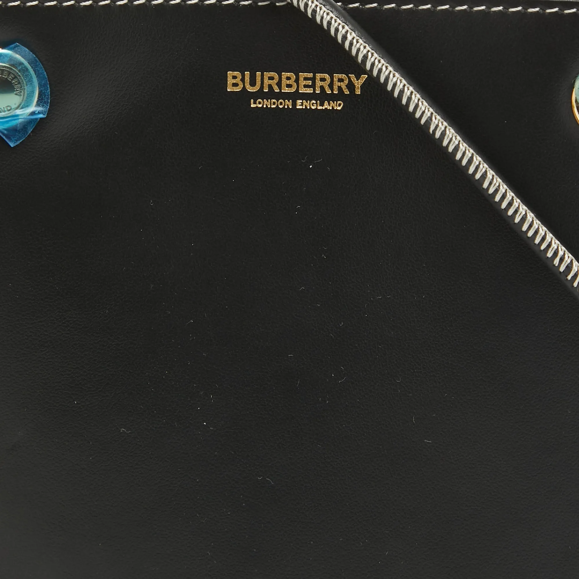 BURBERRY Black Leather Small Rivet Crossbody Bag