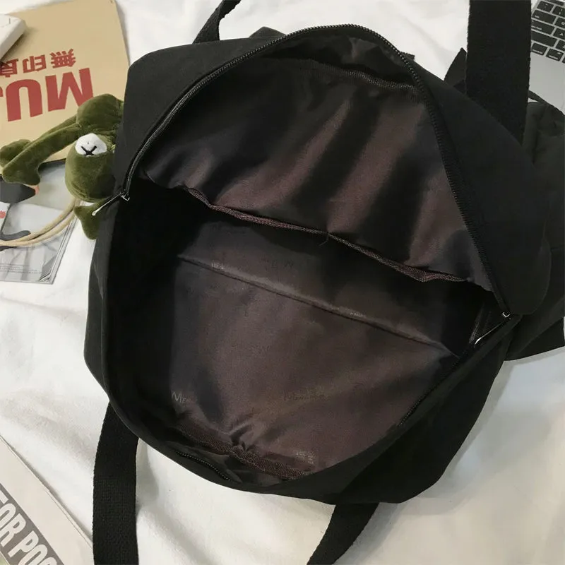 Canvas Backpack for Women Student Satchel