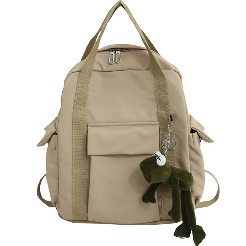 Canvas Backpack for Women Student Satchel