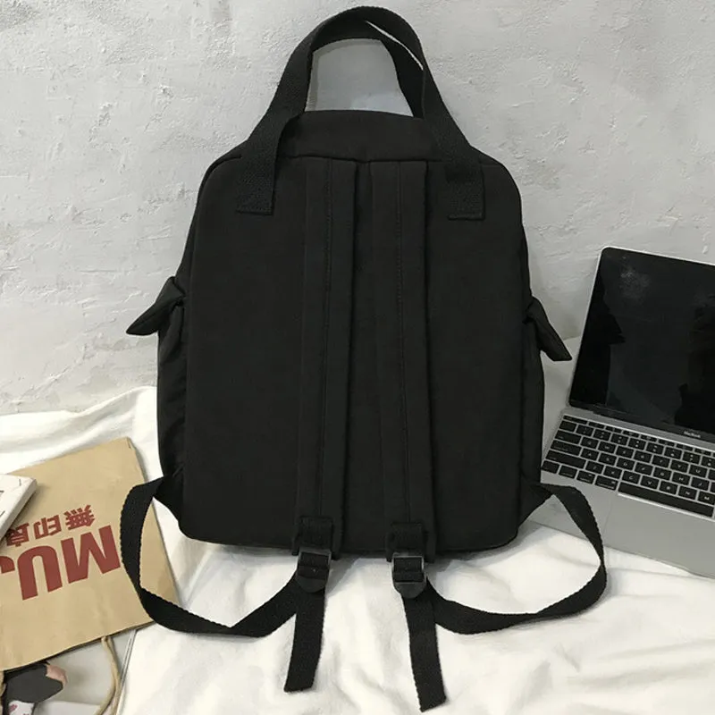 Canvas Backpack for Women Student Satchel