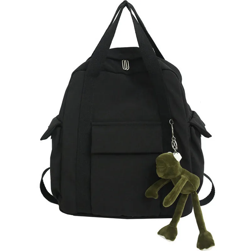 Canvas Backpack for Women Student Satchel
