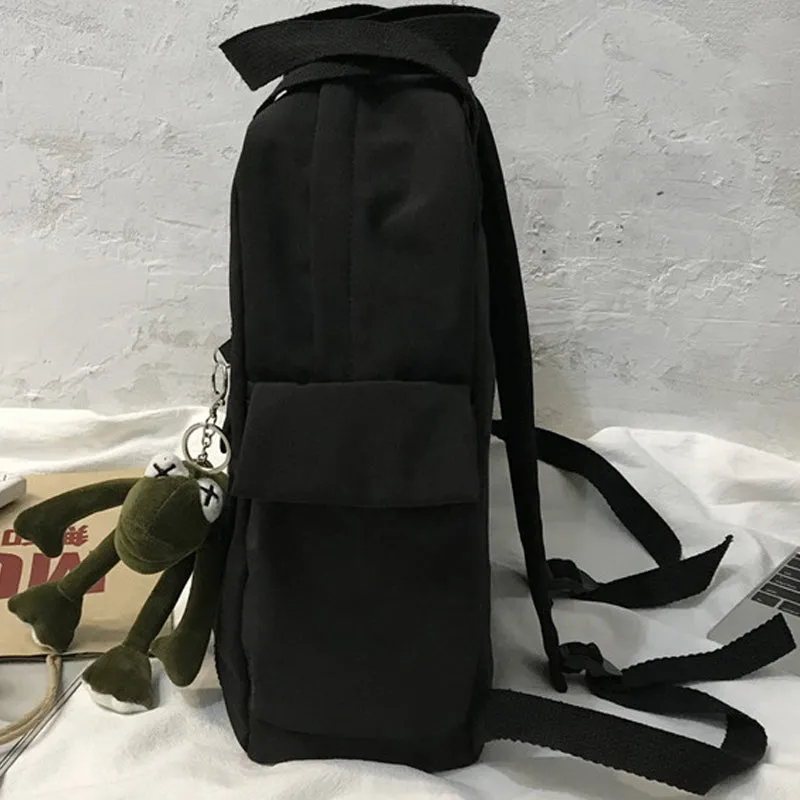 Canvas Backpack for Women Student Satchel