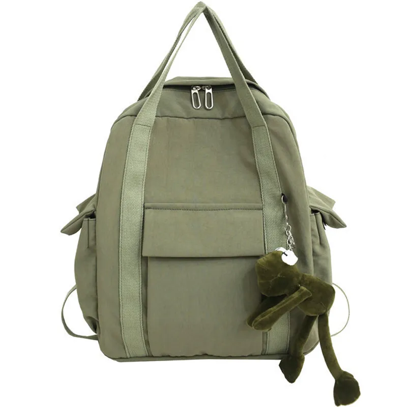 Canvas Backpack for Women Student Satchel