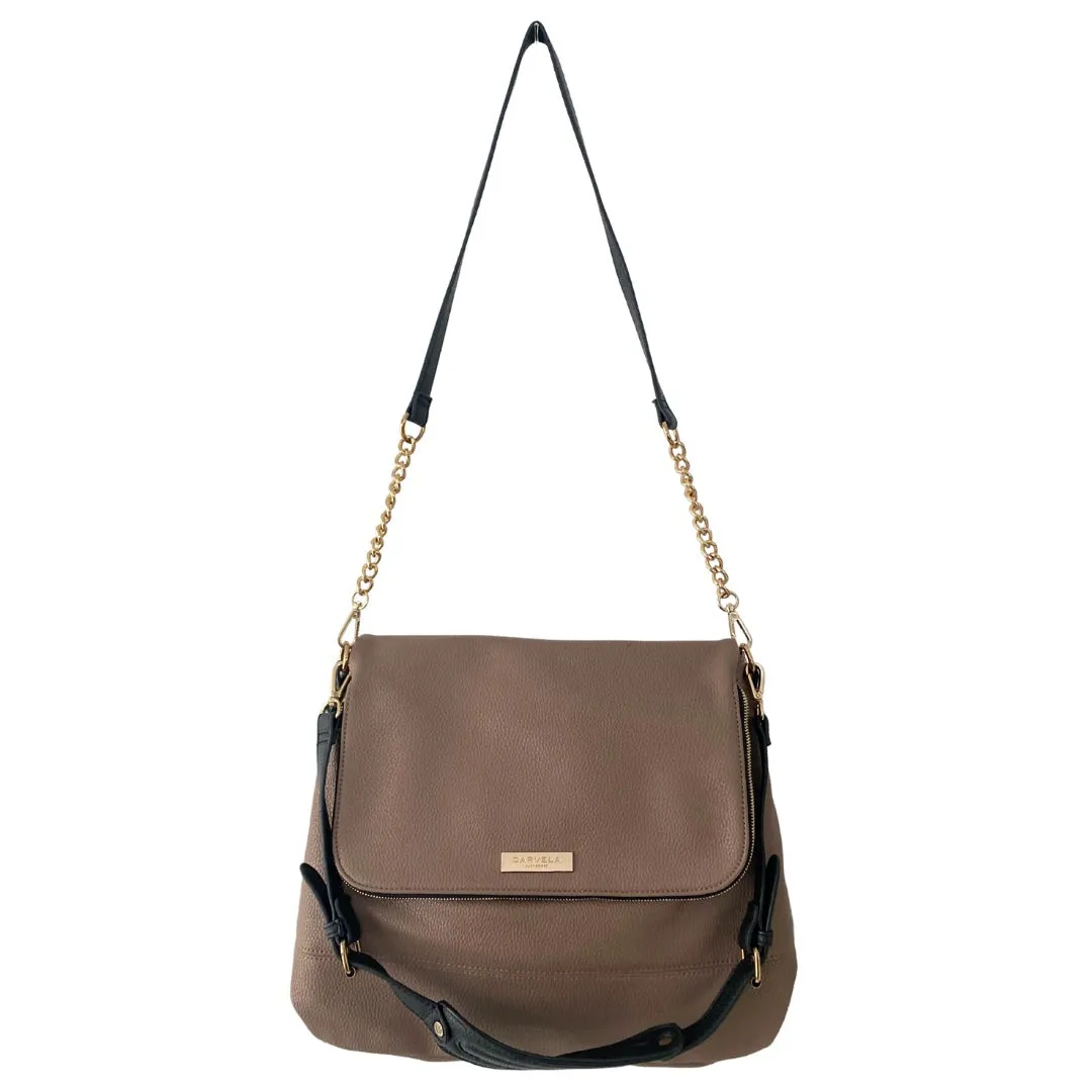 Carvela Delta Hobo Shoulder Bag Taupe