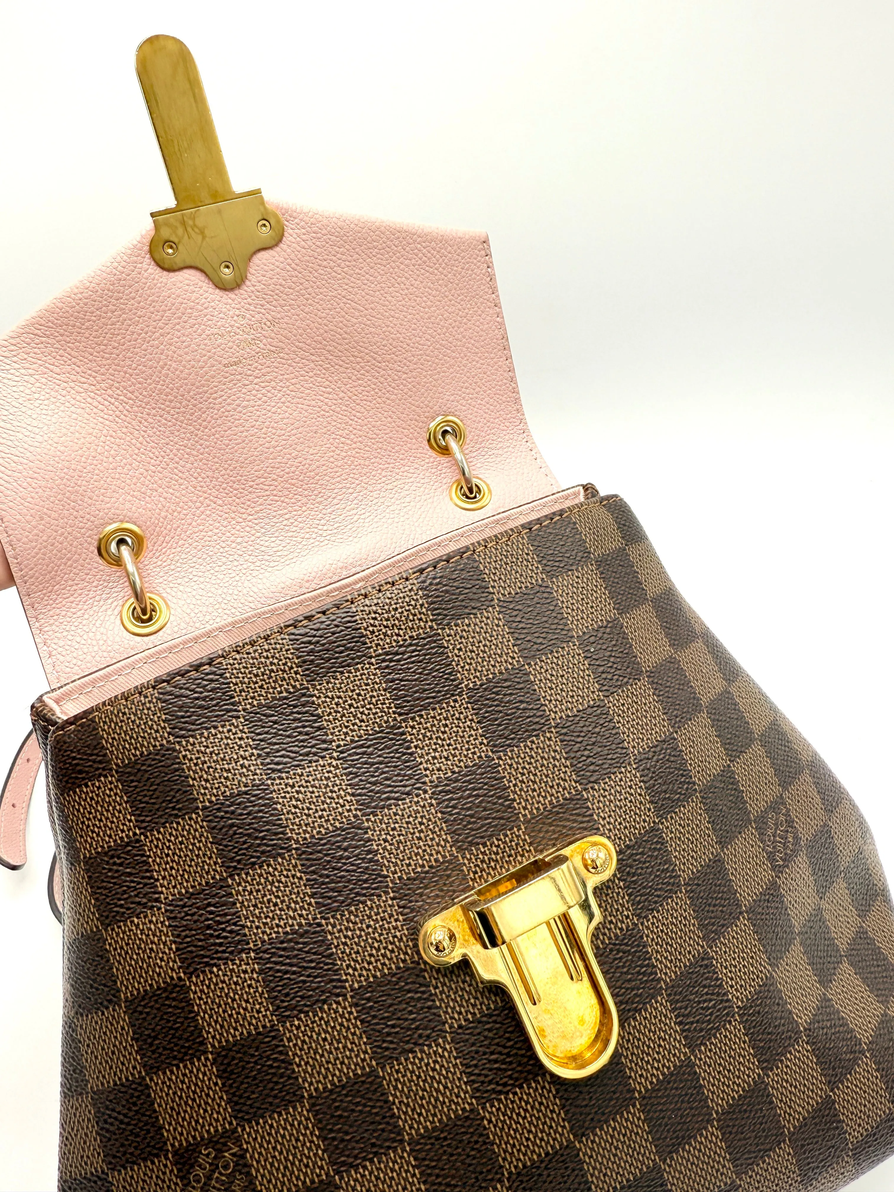Damier Graphite Pink Leather Clapton 2 Way Backpack