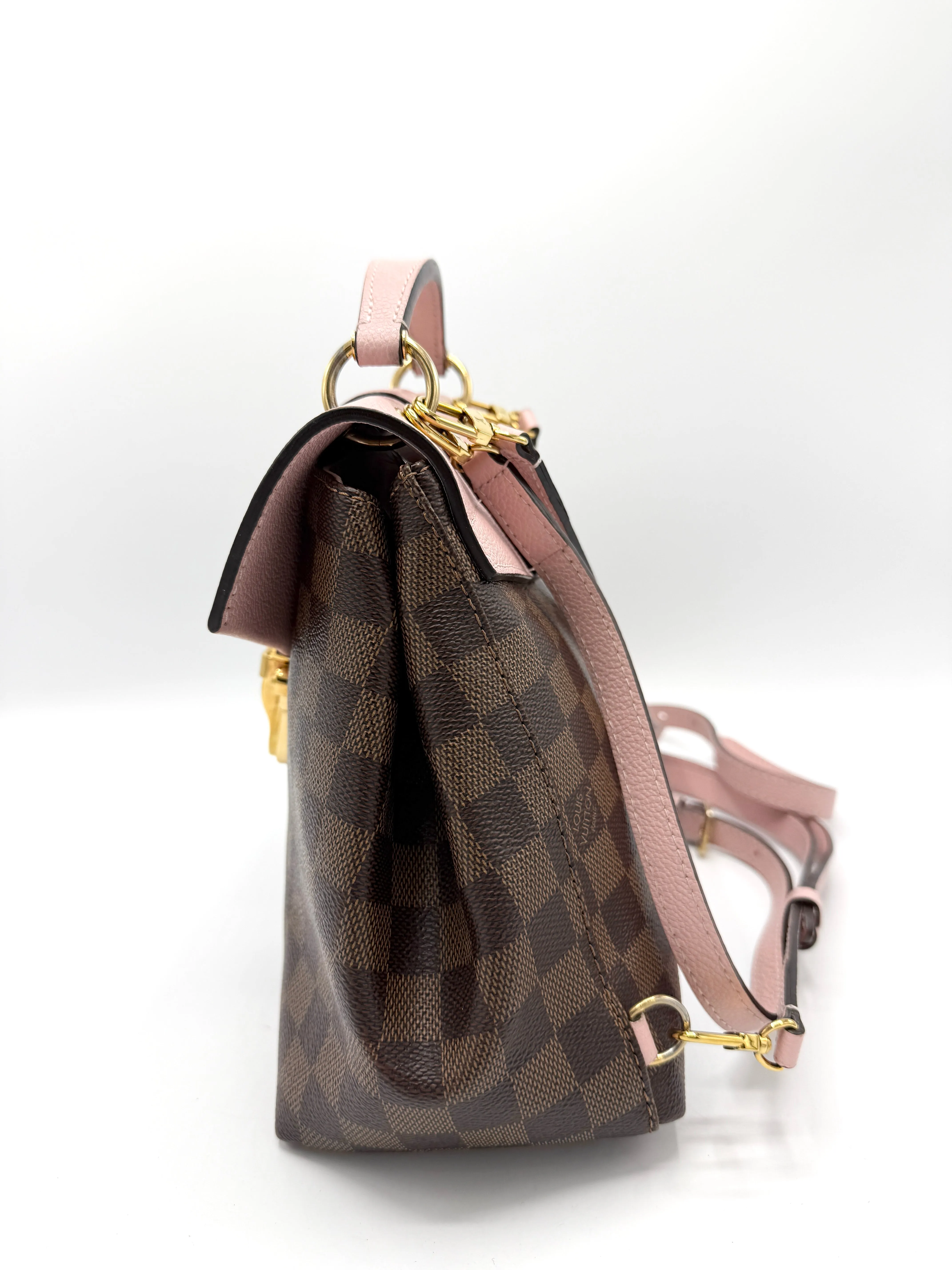 Damier Graphite Pink Leather Clapton 2 Way Backpack