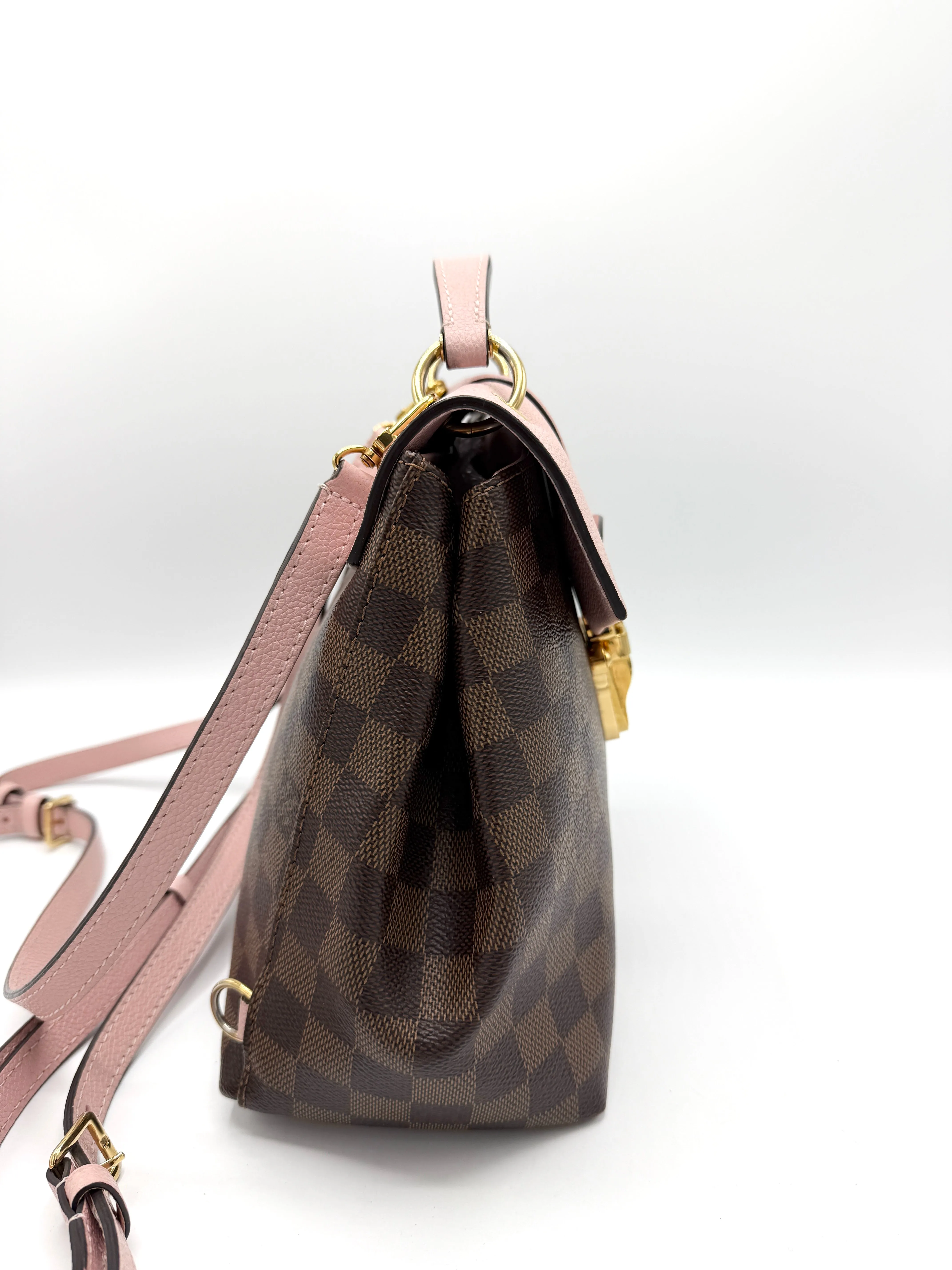 Damier Graphite Pink Leather Clapton 2 Way Backpack