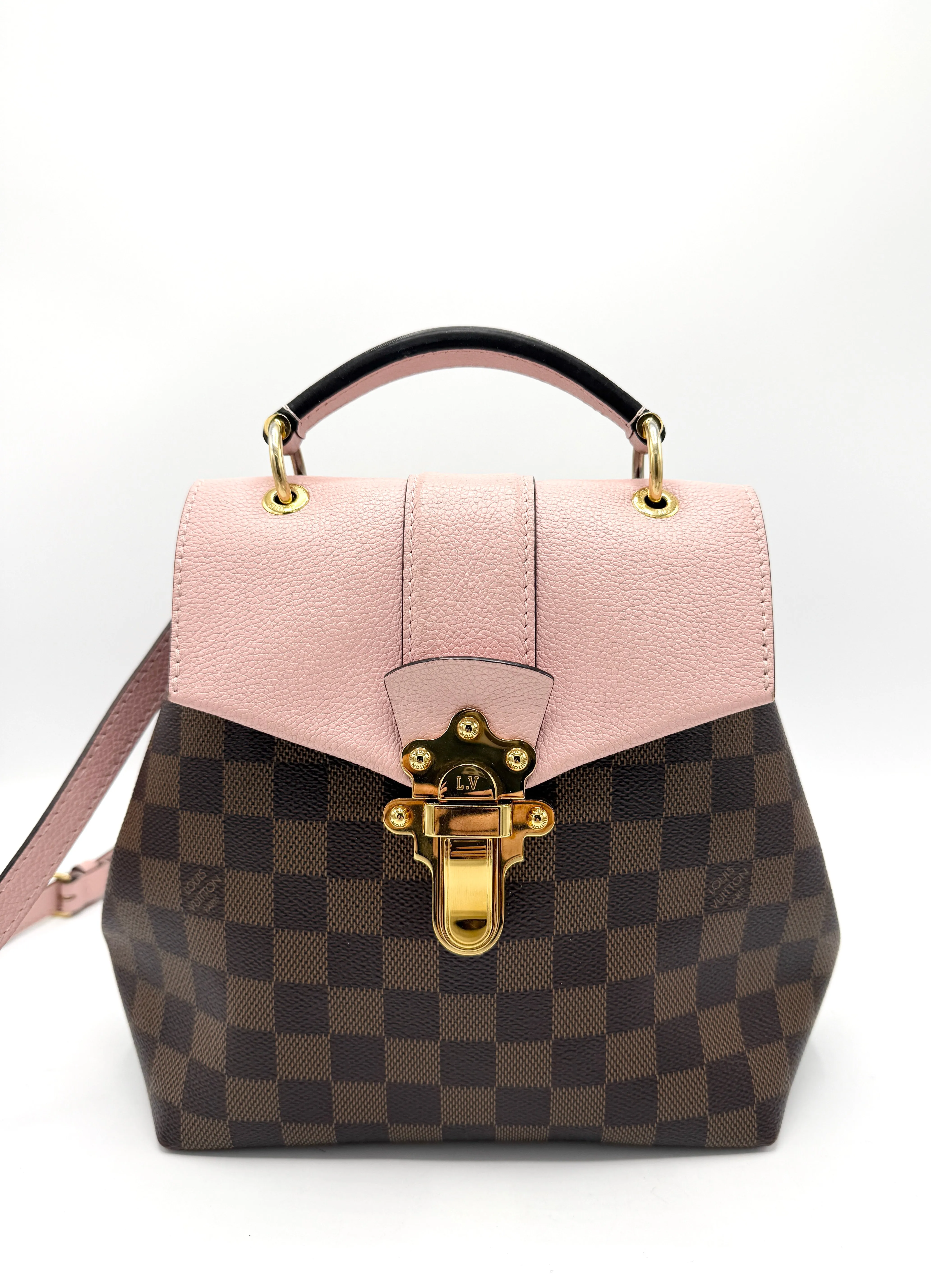 Damier Graphite Pink Leather Clapton 2 Way Backpack