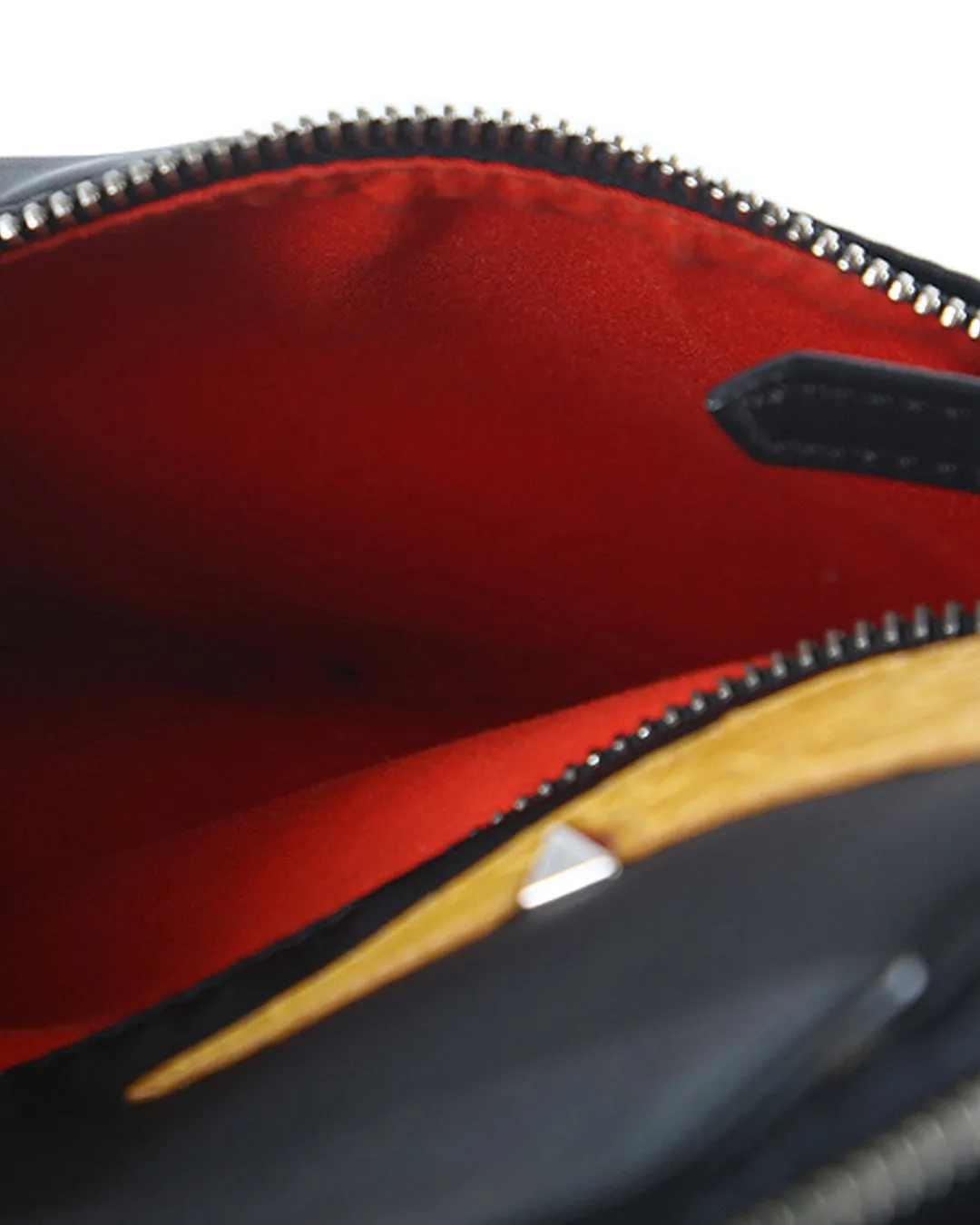 FENDI Black Nylon, Leather, and Fur Monster Eyes Backpack