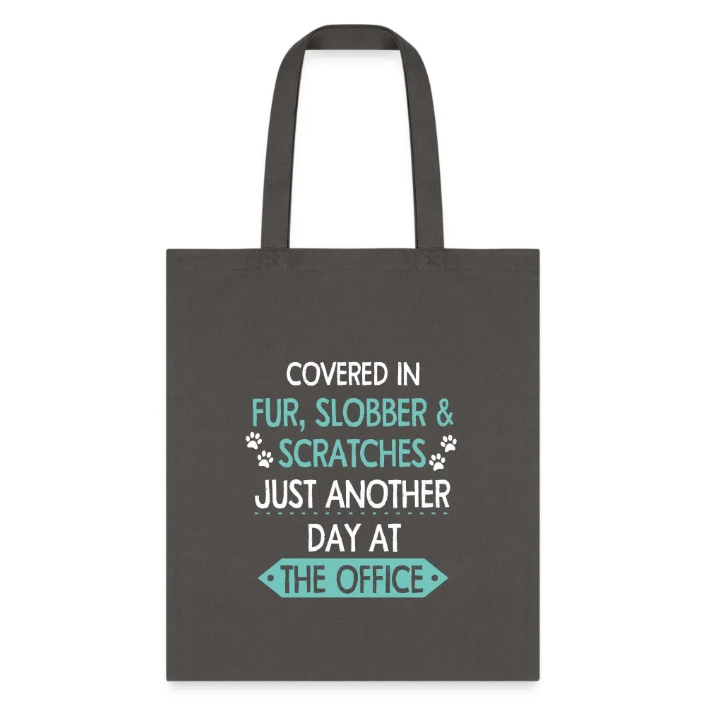 Fur Slobber Scratches (Teal) Cotton Tote Bag