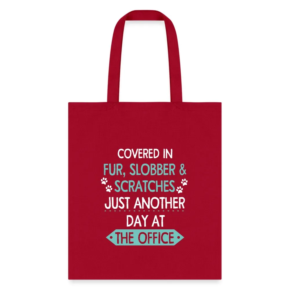 Fur Slobber Scratches (Teal) Cotton Tote Bag