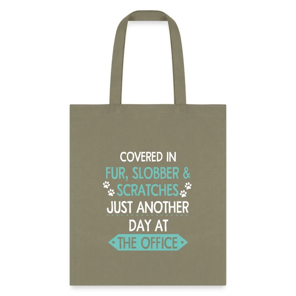 Fur Slobber Scratches (Teal) Cotton Tote Bag