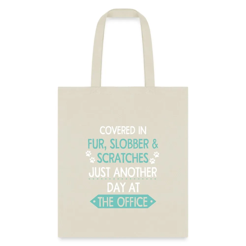 Fur Slobber Scratches (Teal) Cotton Tote Bag