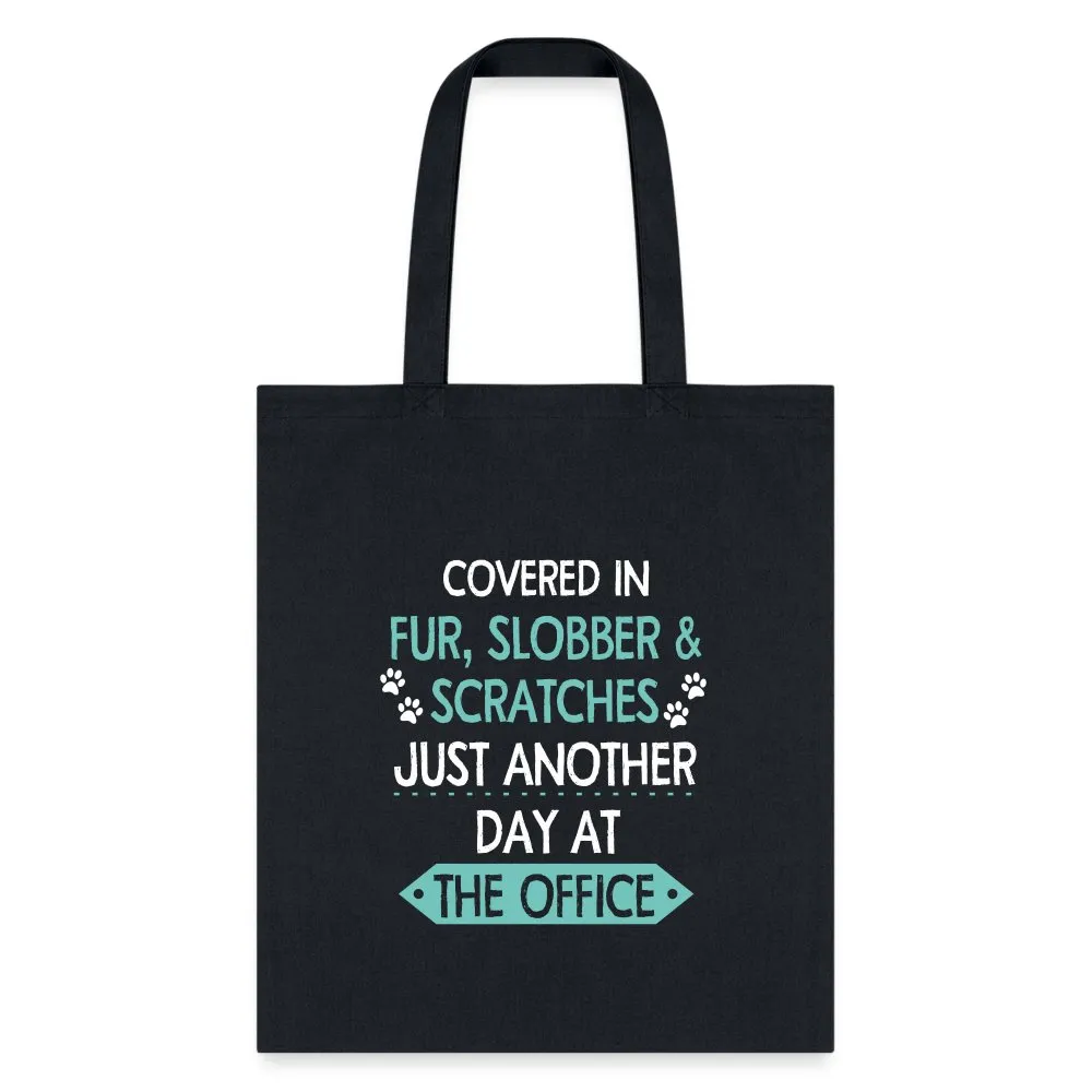 Fur Slobber Scratches (Teal) Cotton Tote Bag
