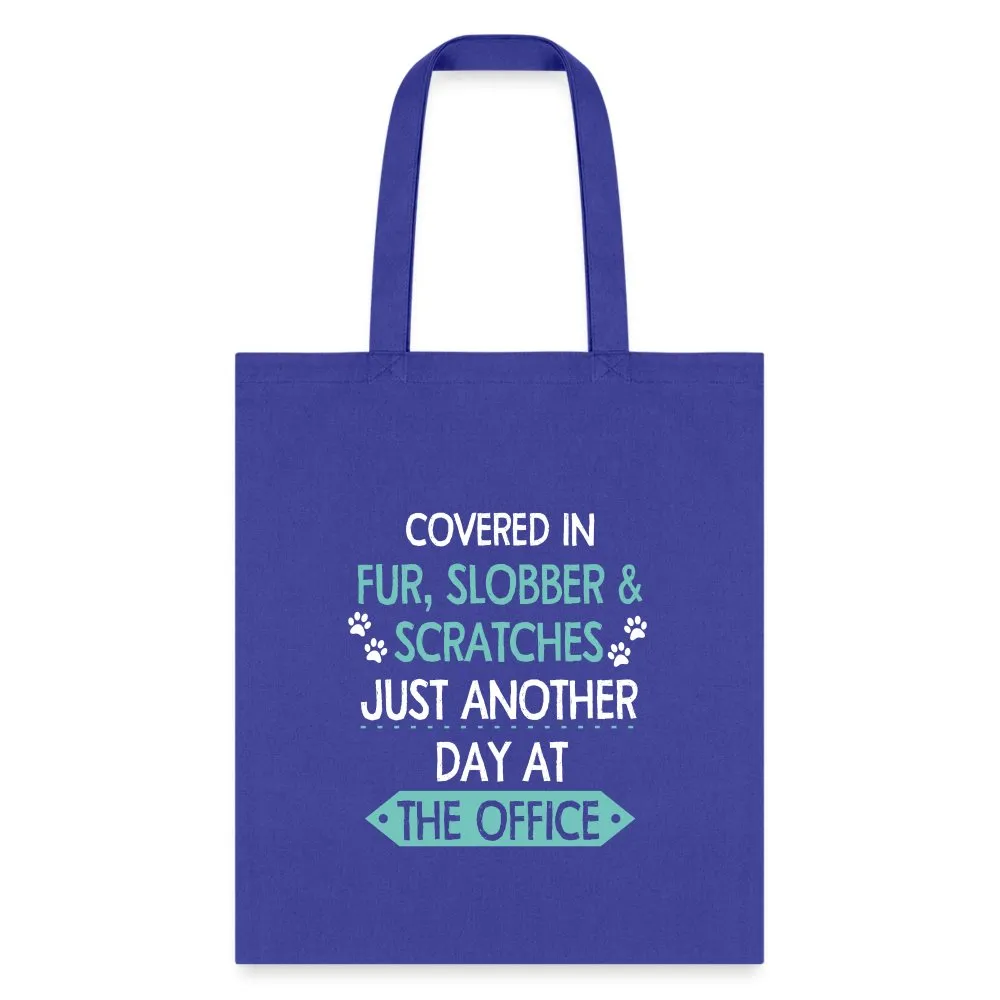 Fur Slobber Scratches (Teal) Cotton Tote Bag