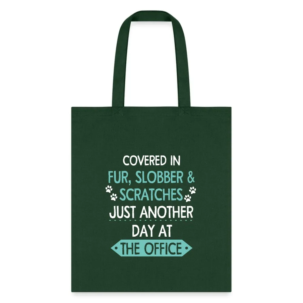 Fur Slobber Scratches (Teal) Cotton Tote Bag
