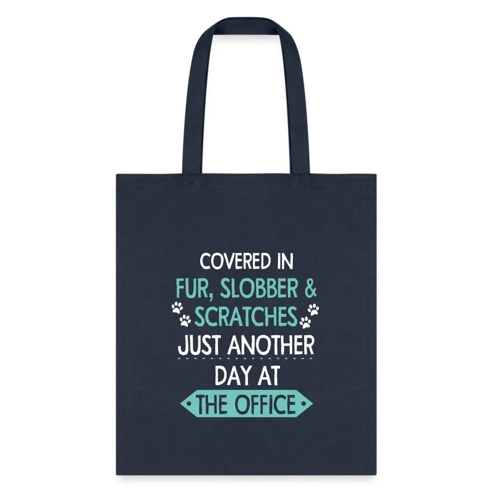 Fur Slobber Scratches (Teal) Cotton Tote Bag