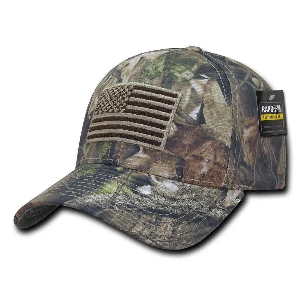 Hybricam Camouflage USA Flag Patch Structured Tactical Duty Hunting Caps Hats