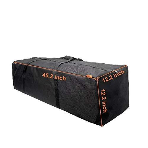 INFANZIA 45 Inch Zipper Duffel Travel Sports Equipment Bag, Waterproof Oversize, Black