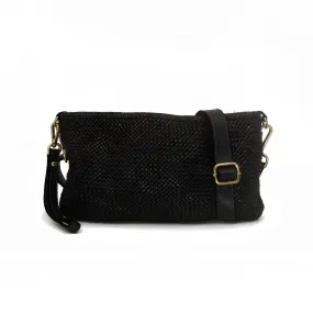 Laura Woven Crossbody in Black