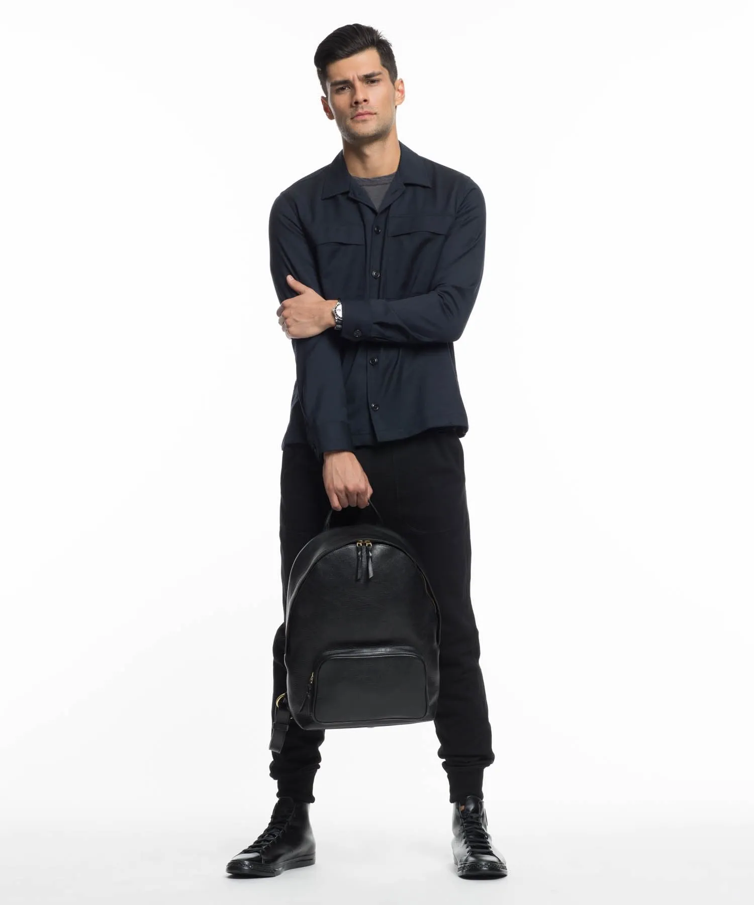 Lotuff Indigo Leather Backpack