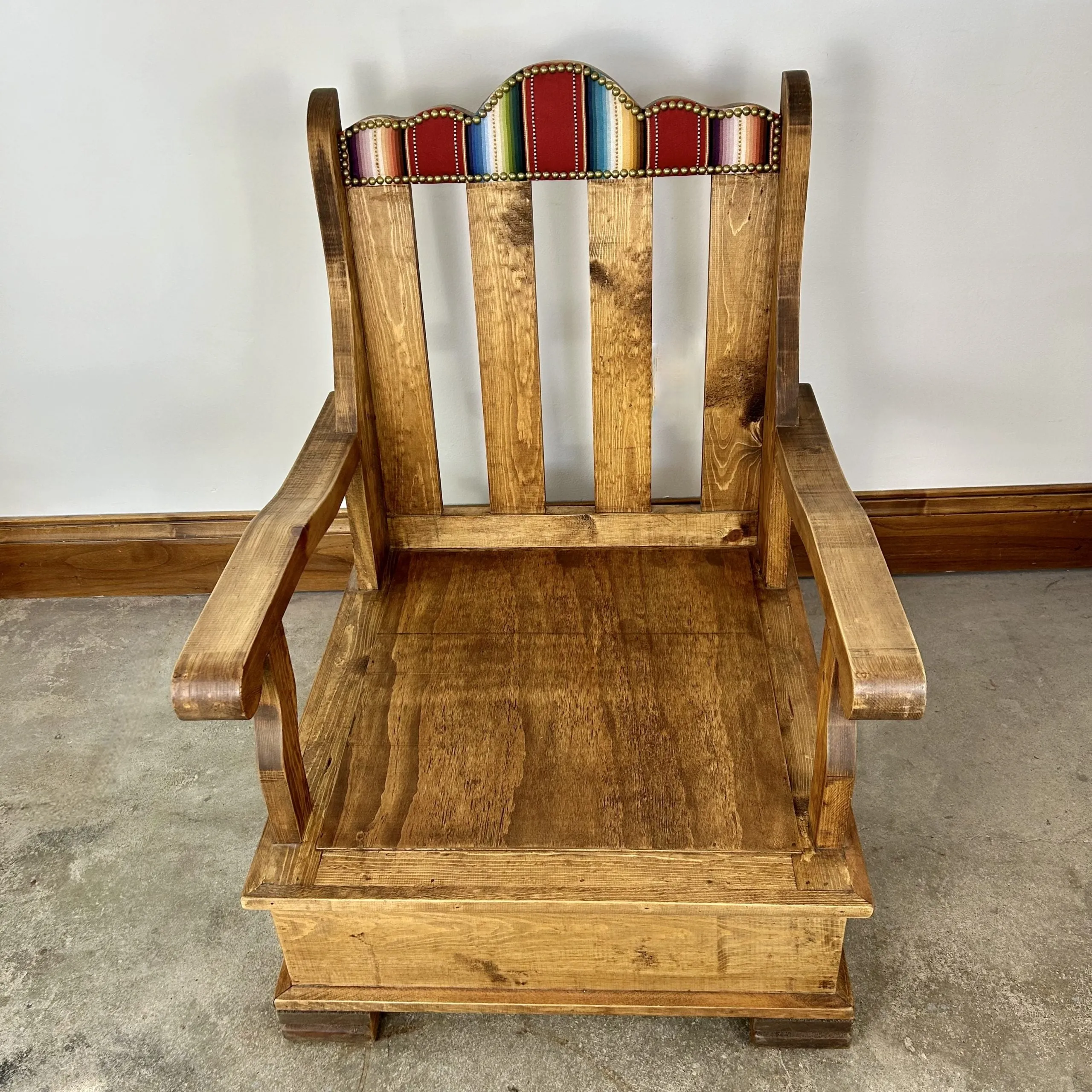 Pair of Cabin Chairs, Rustic in Style, Pine Frames, Upholstered Cushions