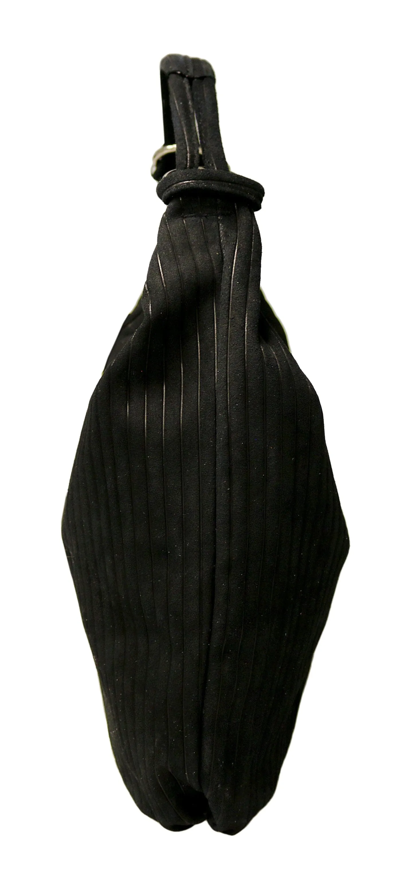Pierre Cardin Black Leather Large Hobo Relaxed Suede Shoulder Bag