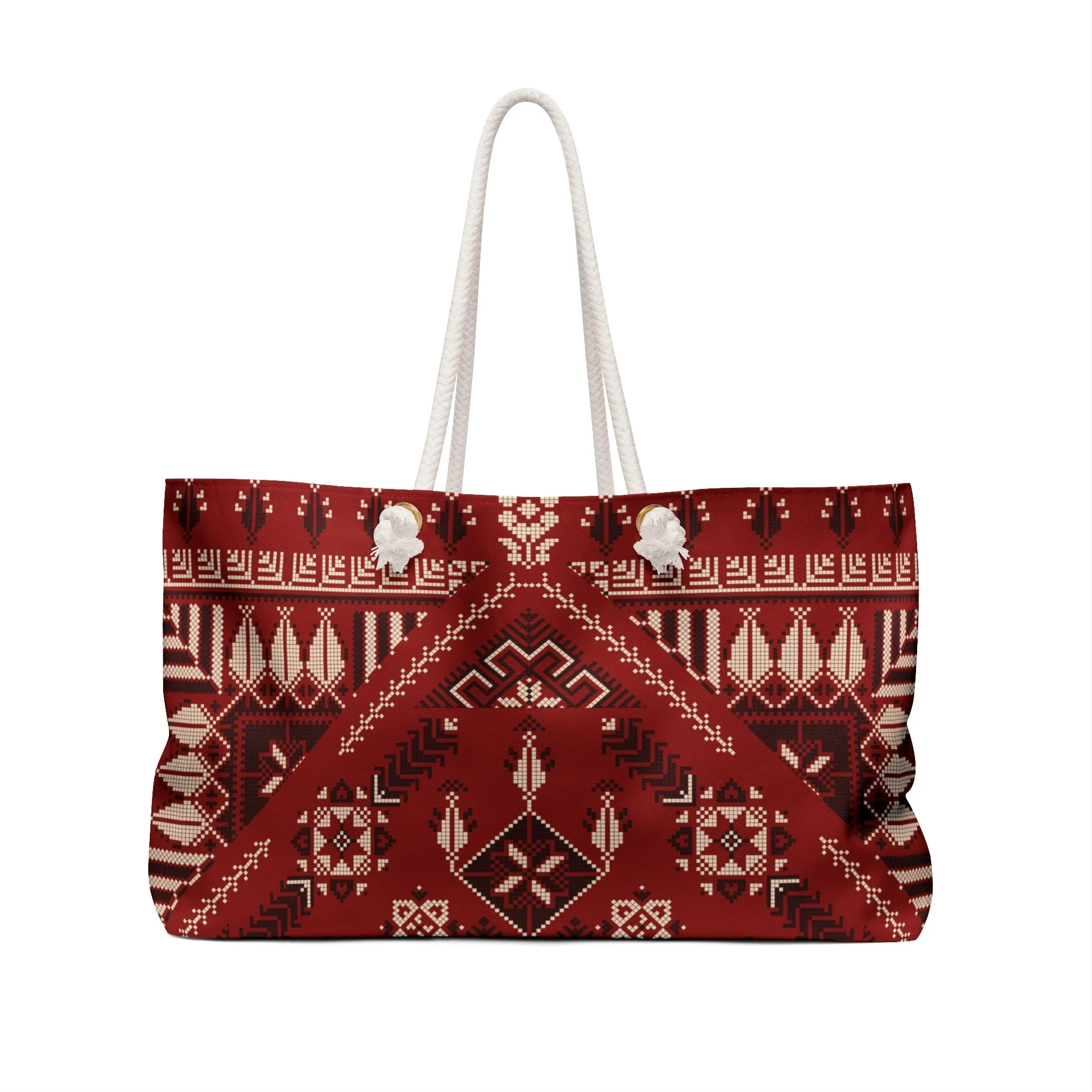 Red Tatreez Beach Bag