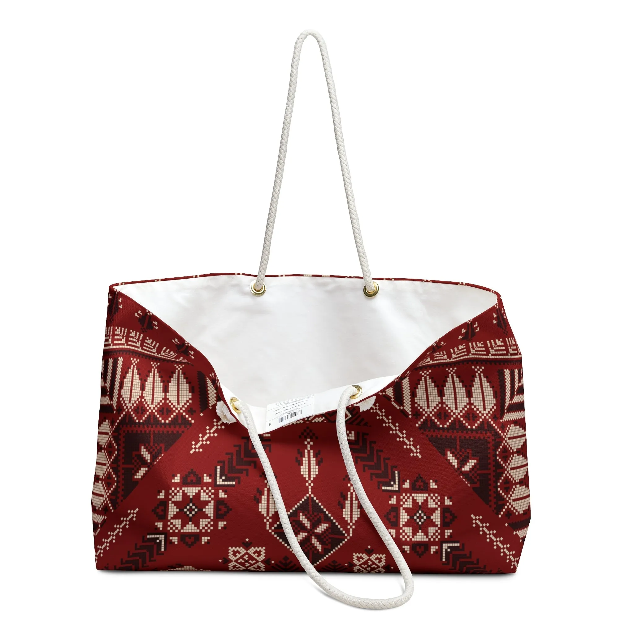 Red Tatreez Beach Bag