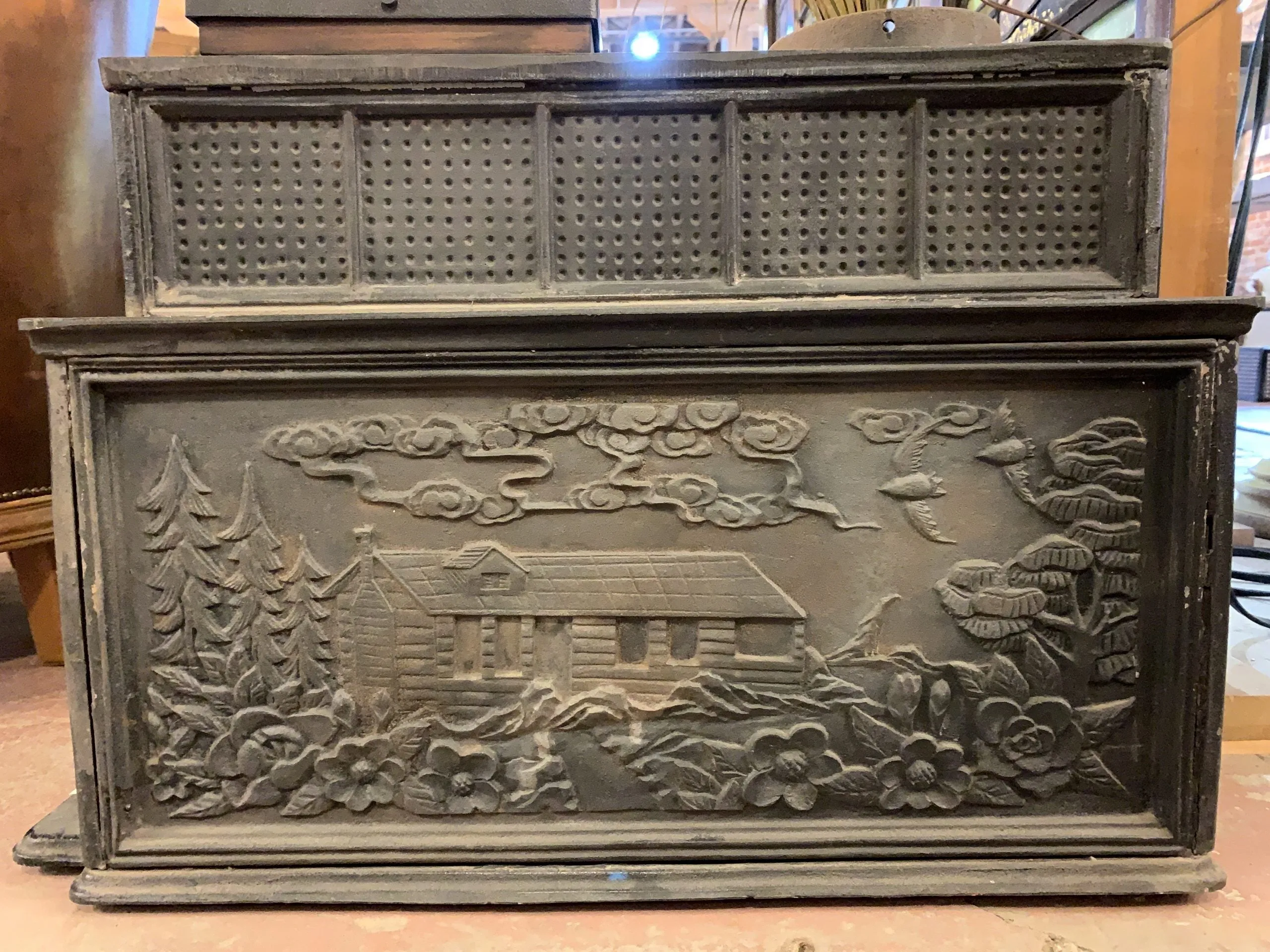 Regency Cast Iron Black Stove, Vintage