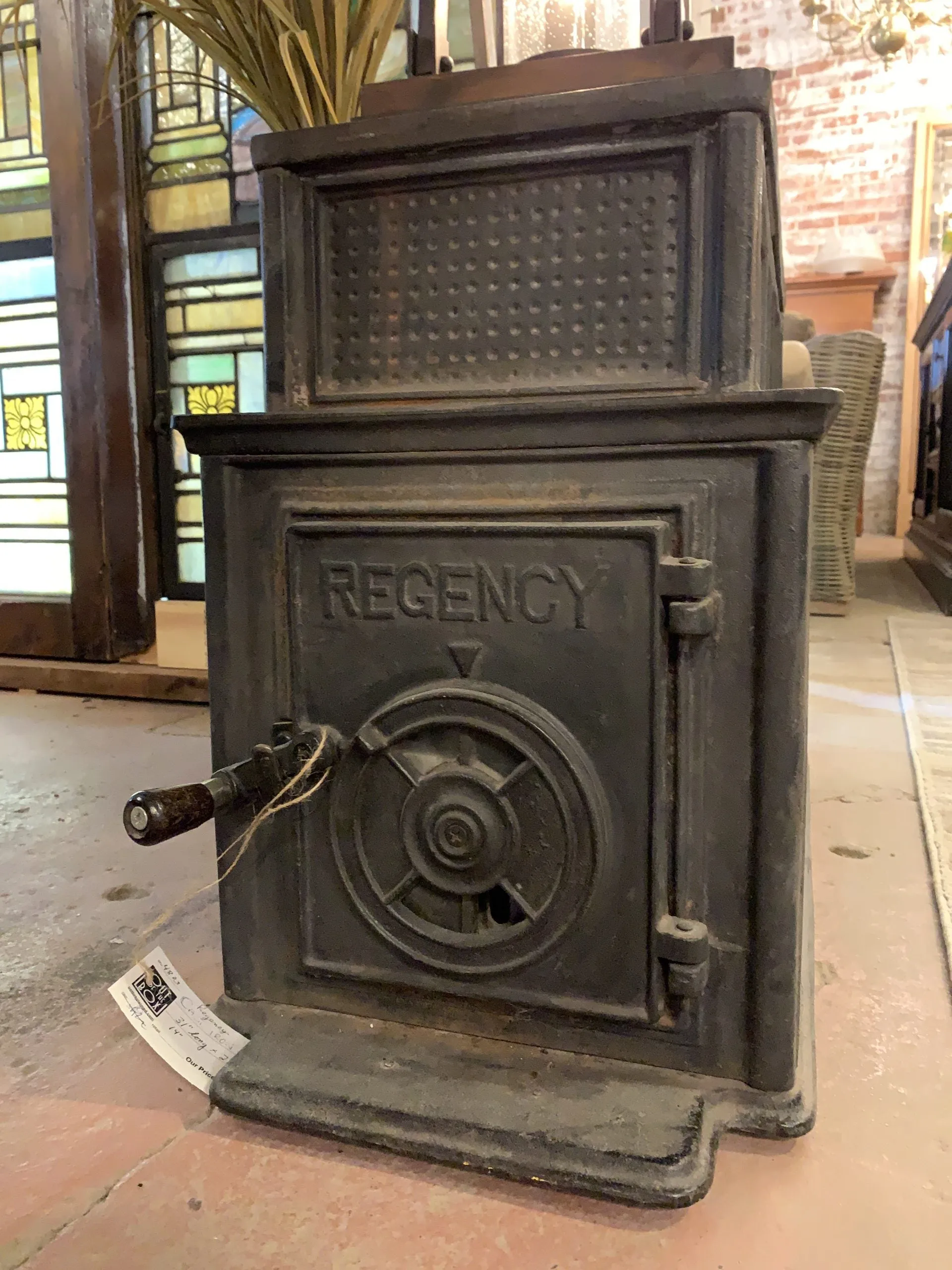 Regency Cast Iron Black Stove, Vintage