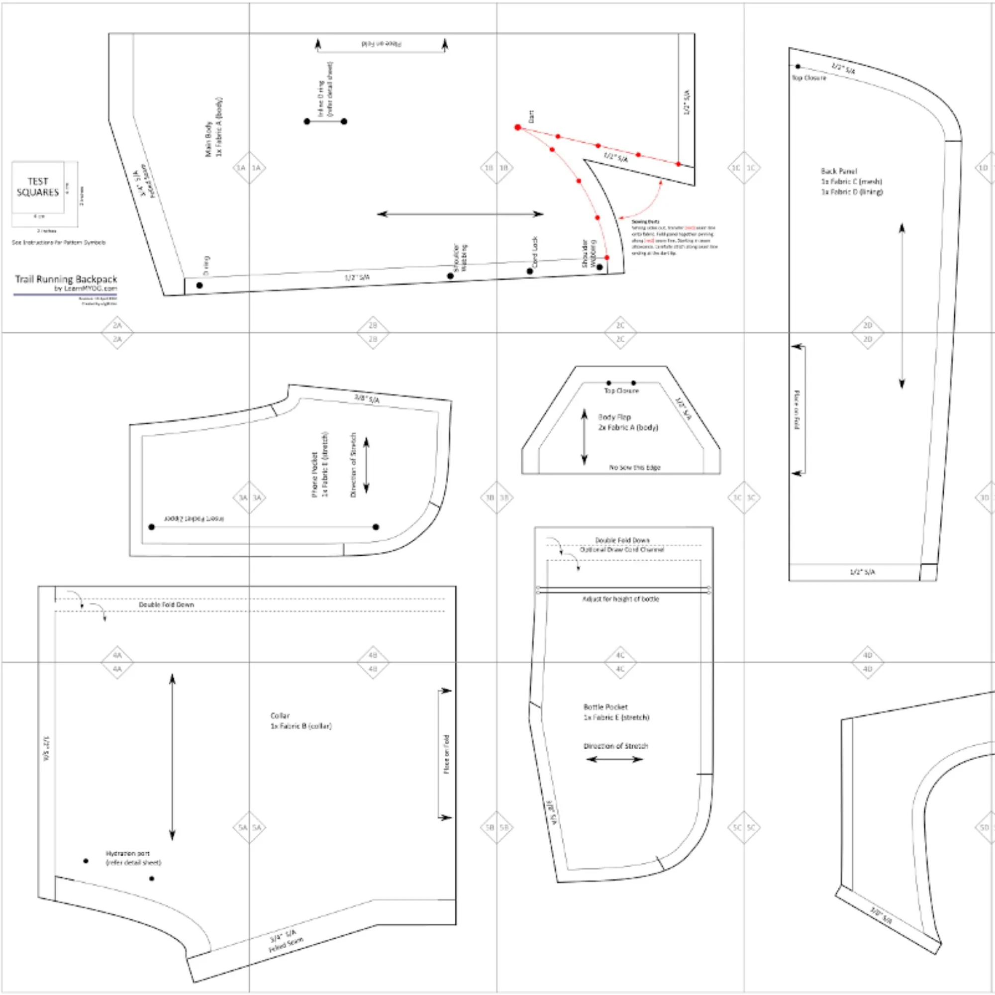 Trail Running Backpack Template/Pattern Bundle - Learn MYOG