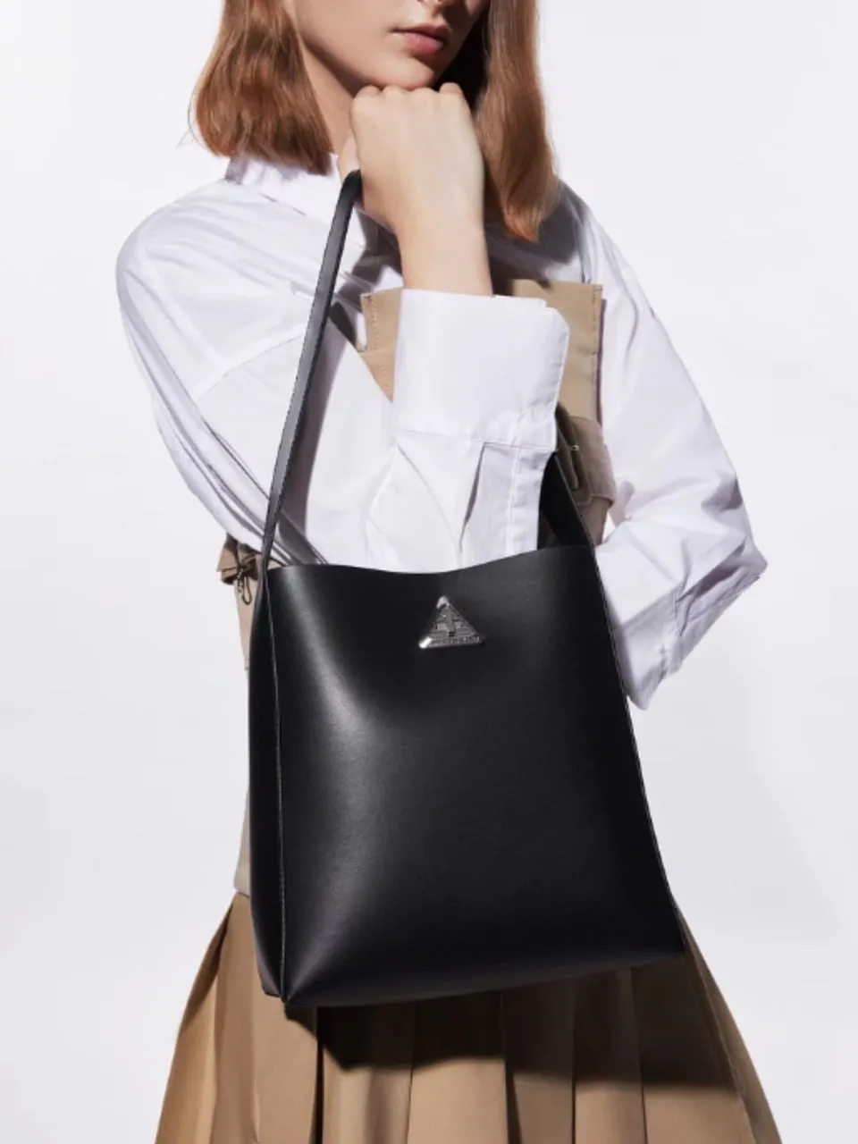 Trice Metallic Accent Large Hobo Bag